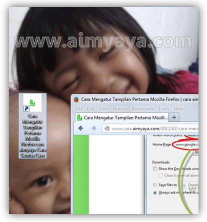  Gambar: Contoh shortcut alamat website di desktop komputer/laptop 